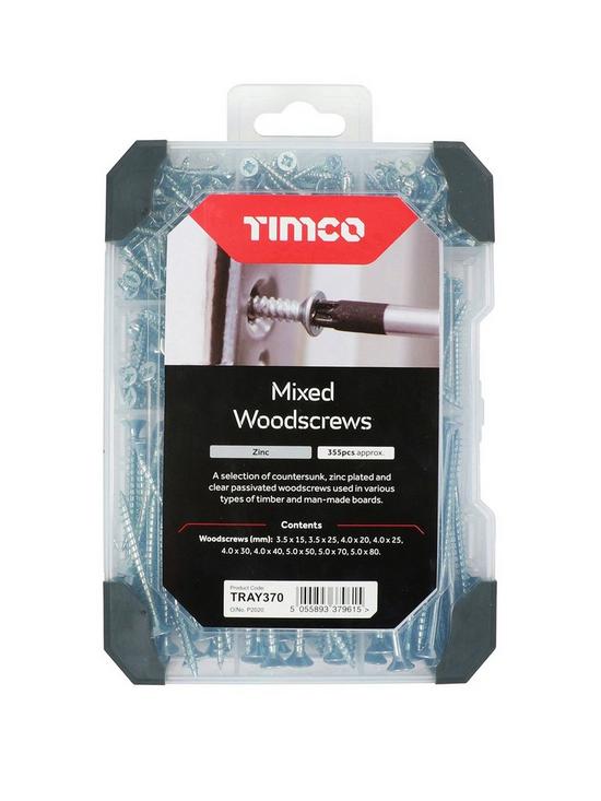 front image of timco-countersunk-silver-woodscrews-mixed-tray-355pcs