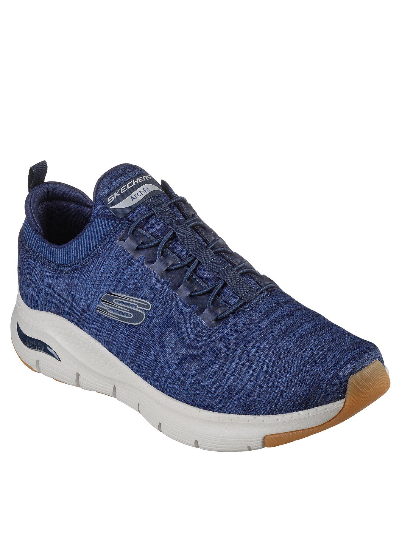 Men Skechers Arch Fit Stretch Lace Slip On Trainer