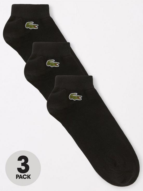 Lacoste 3 Pack Sport Socks - Black | very.co.uk