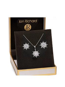 jon-richard-rhodium-plate-cubic-zirconia-star-pendant-set