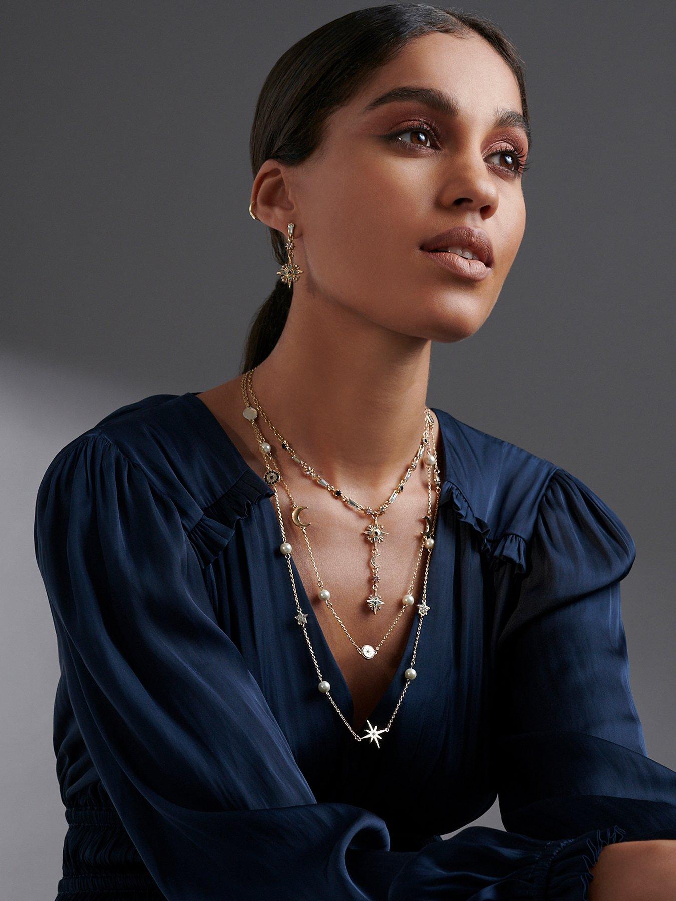 Mood Gold Multi Coloured Fine Celestial Y Necklace