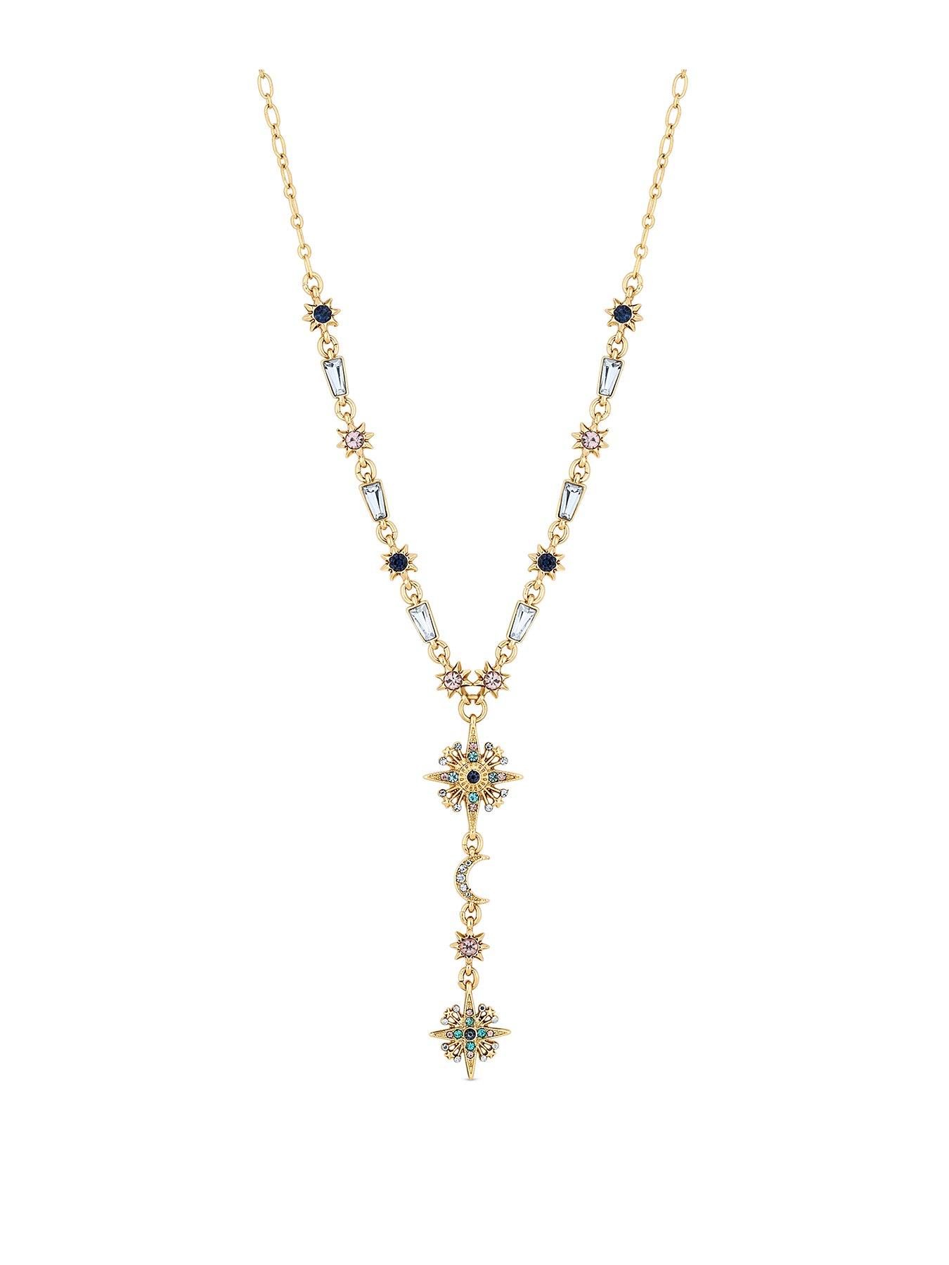 Image 2 of 2 of Mood Gold Multi Coloured Fine Celestial Y Necklace