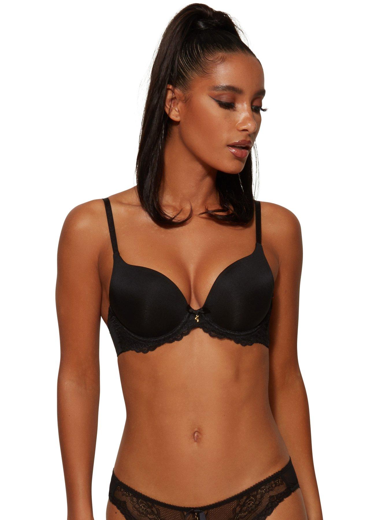 Ann Summers SEXY LACE Planet Padded Plunge Push Up Bra Black 30-44