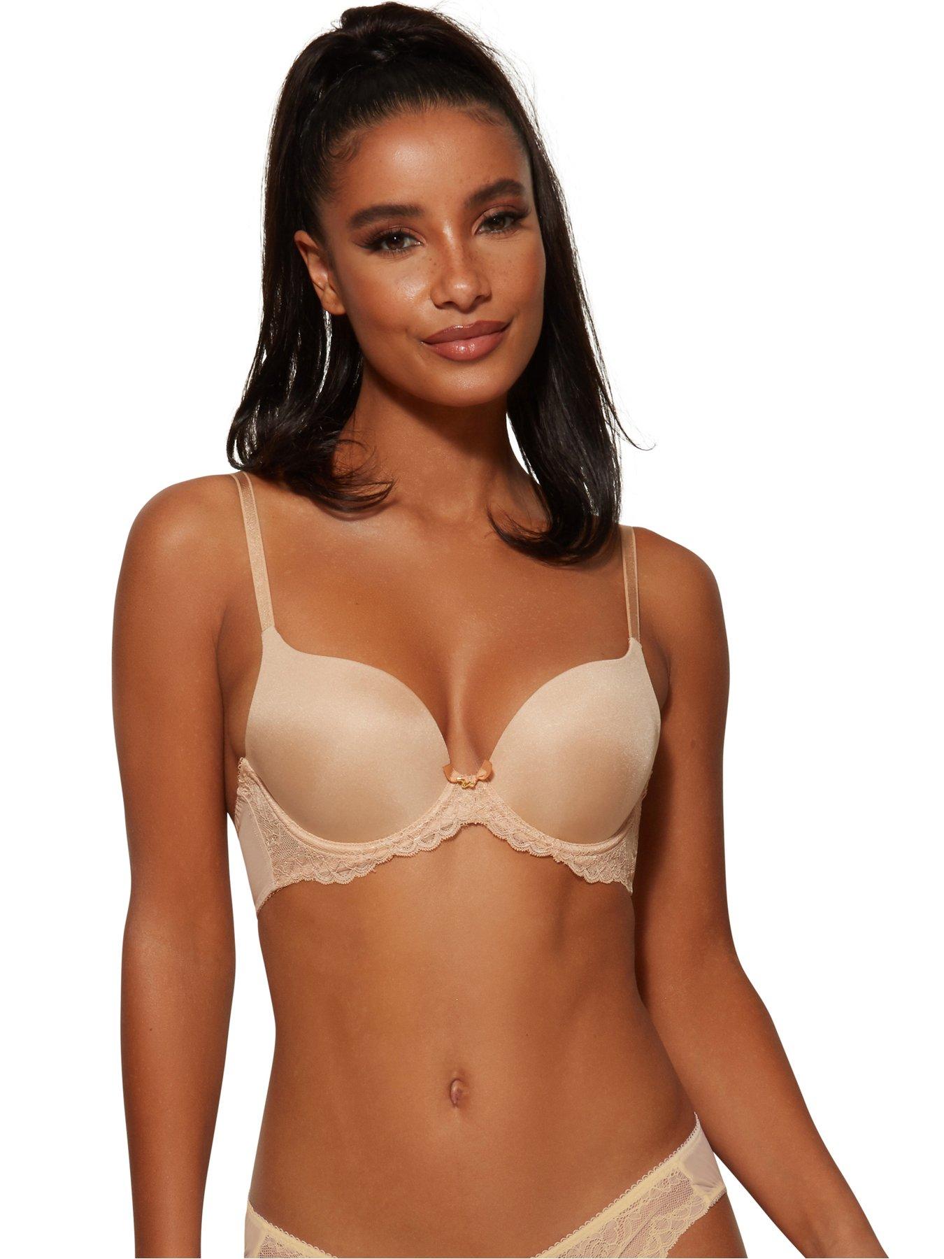 Gossard Superboost Lace Padded Plunge Bra - Nude