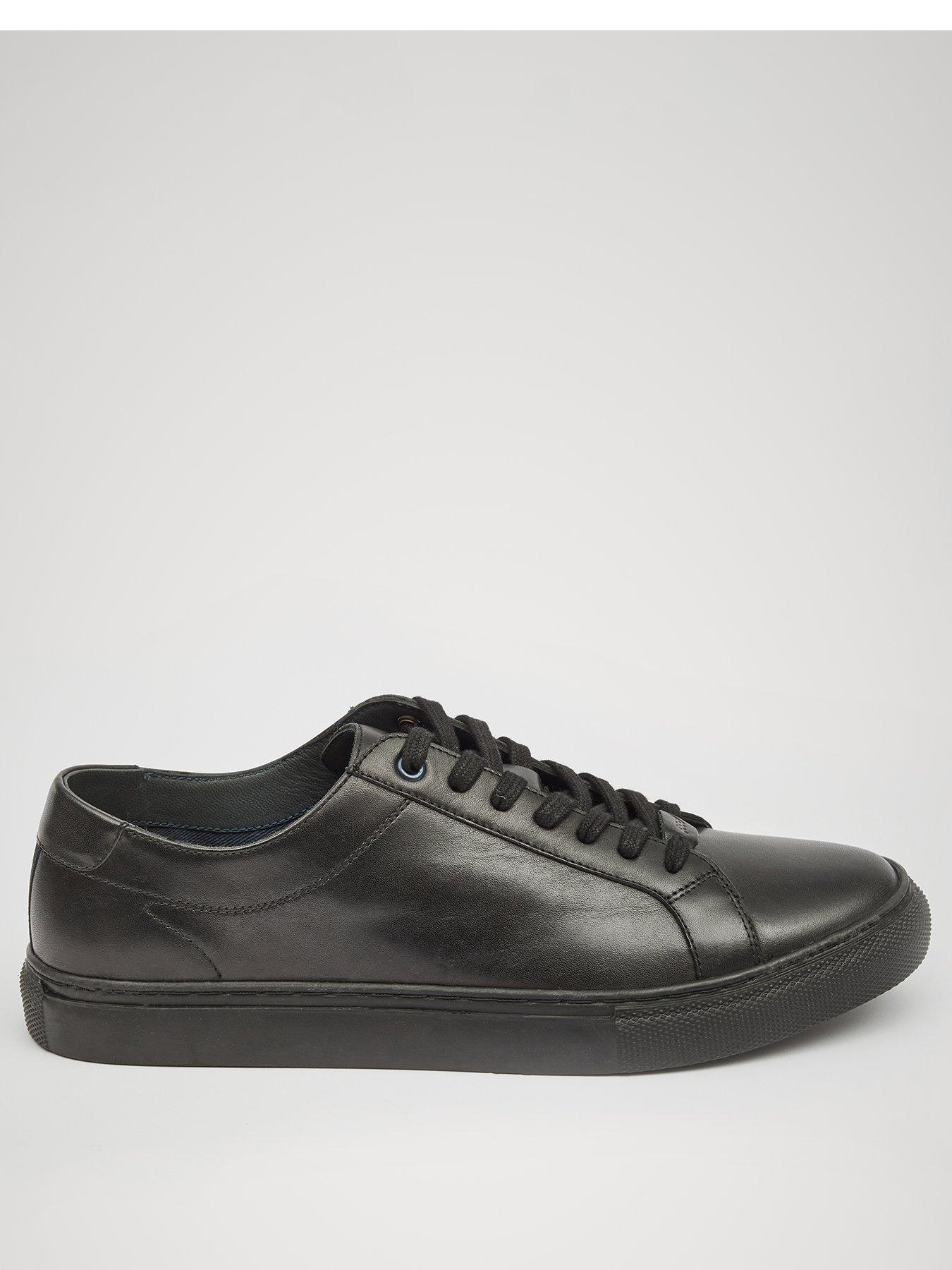 Black leather trainers hot sale uk