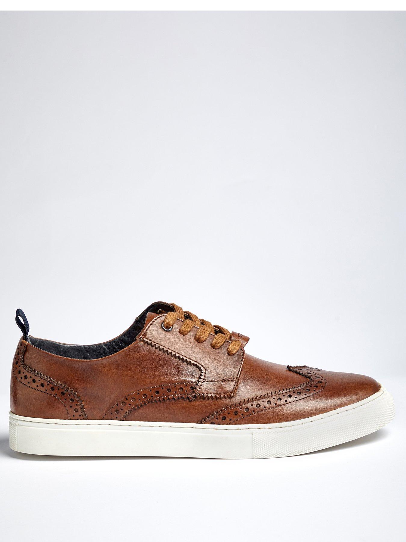  Foley Leather Lace Up Brogue Trainer - Chestnut