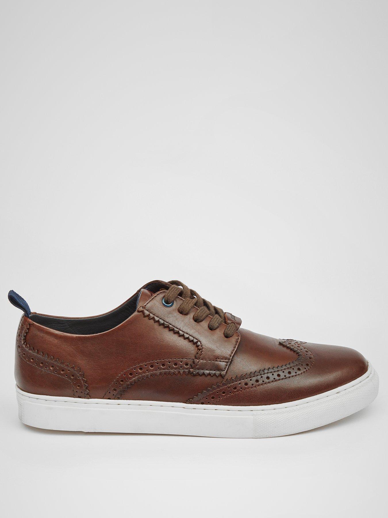  Foley Leather Lace Up Brogue Trainer - Dark Brown