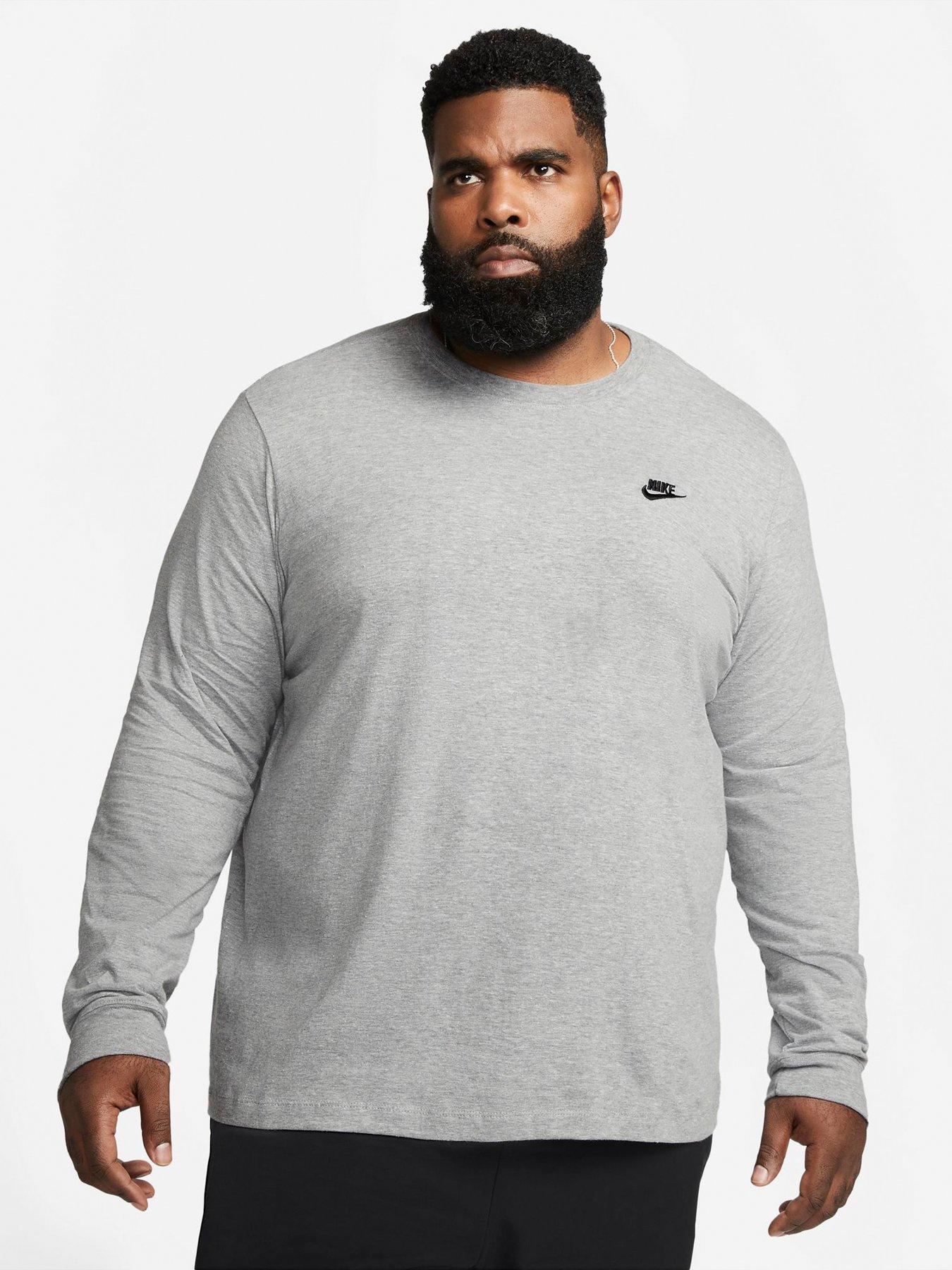 Nike Nsw Club L/s T-shirt - Dark Grey | very.co.uk