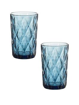 Product photograph of Ravenhead Gemstone Blue Set Of 2 Highball Glasses from very.co.uk