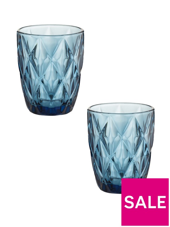 front image of ravenhead-gemstone-blue-set-of-2-mixer-glasses
