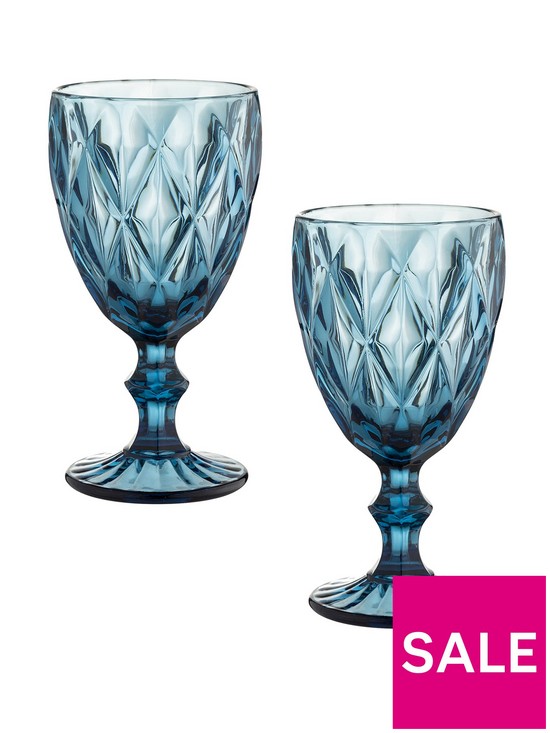 front image of ravenhead-gemstone-blue-set-of-2-wine-glasses
