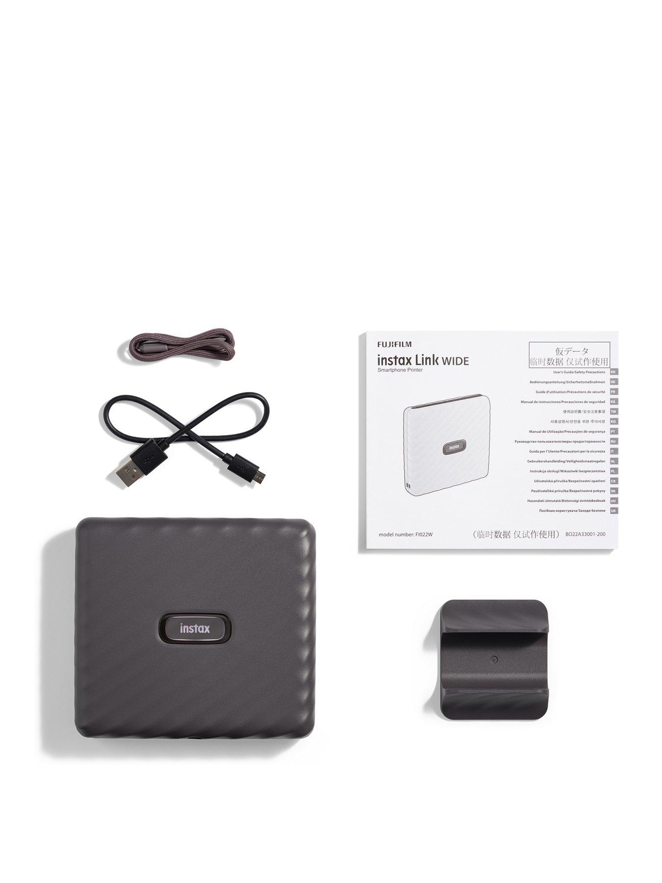 Fujifilm Instax Link Wide Printer + 20 Shots - Mocha Gray | Very