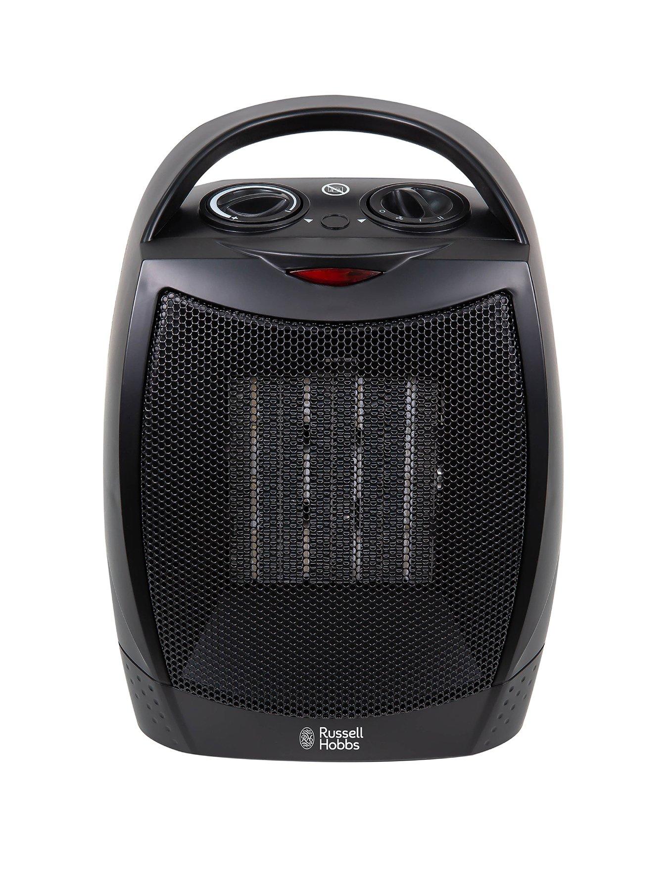 Product photograph of Russell Hobbs Black 1 5kw Ceramic Heater from very.co.uk