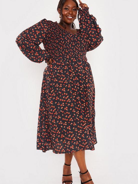 front image of in-the-style-curve-jac-jossa-black-floral-print-long-sleeve-maxi-dress