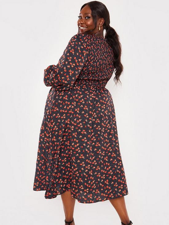 stillFront image of in-the-style-curve-jac-jossa-black-floral-print-long-sleeve-maxi-dress