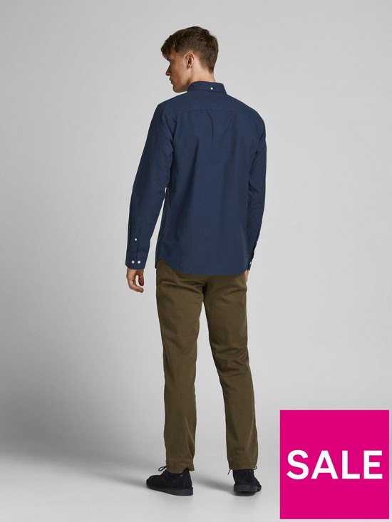 stillFront image of jack-jones-brook-smart-oxford-shirt-navy-blazer