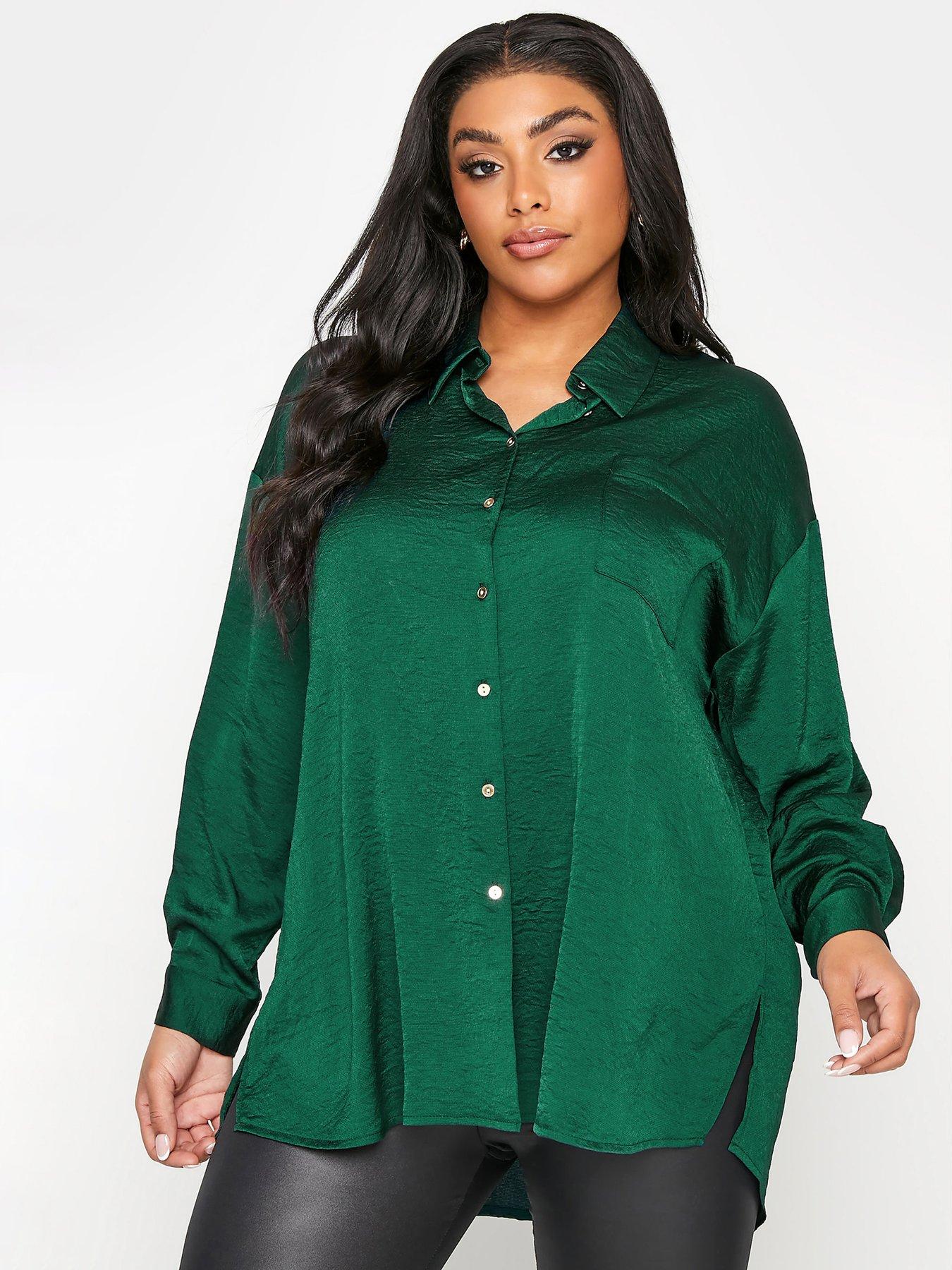 green blouse plus size