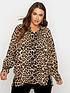  image of yours-oversized-drop-shoulder-print-blouse-brown