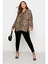  image of yours-oversized-drop-shoulder-print-blouse-brown