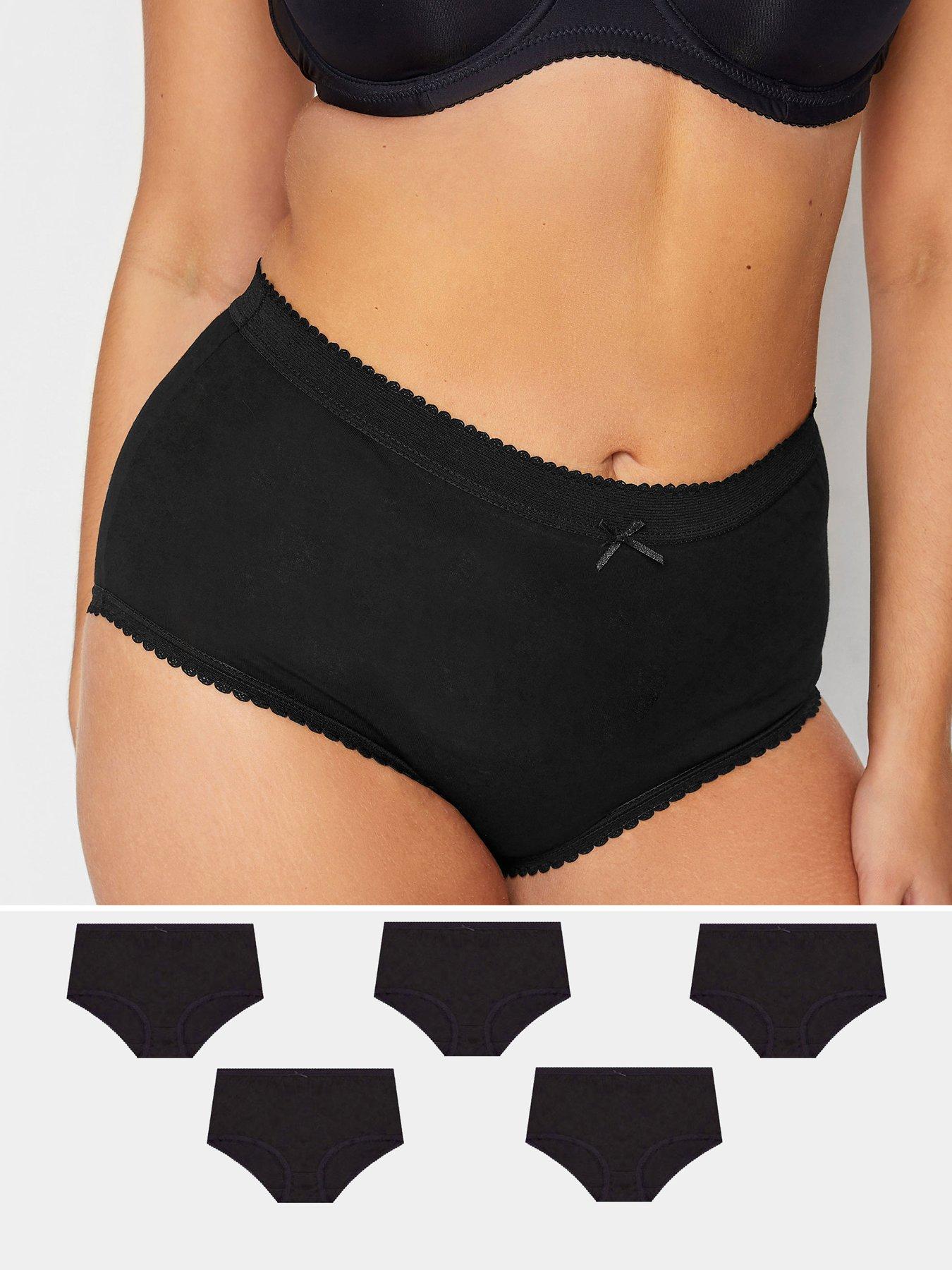 5-pack Plus Size High Waist Cotton Underwear For Fat Girls.