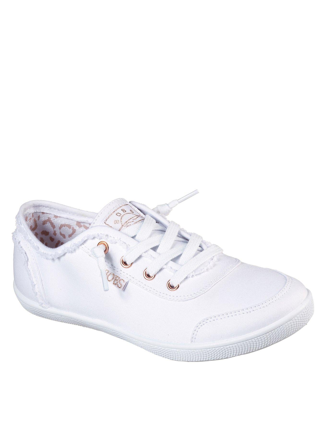 Skechers Bobs Cute Plimsolls - White | very.co.uk