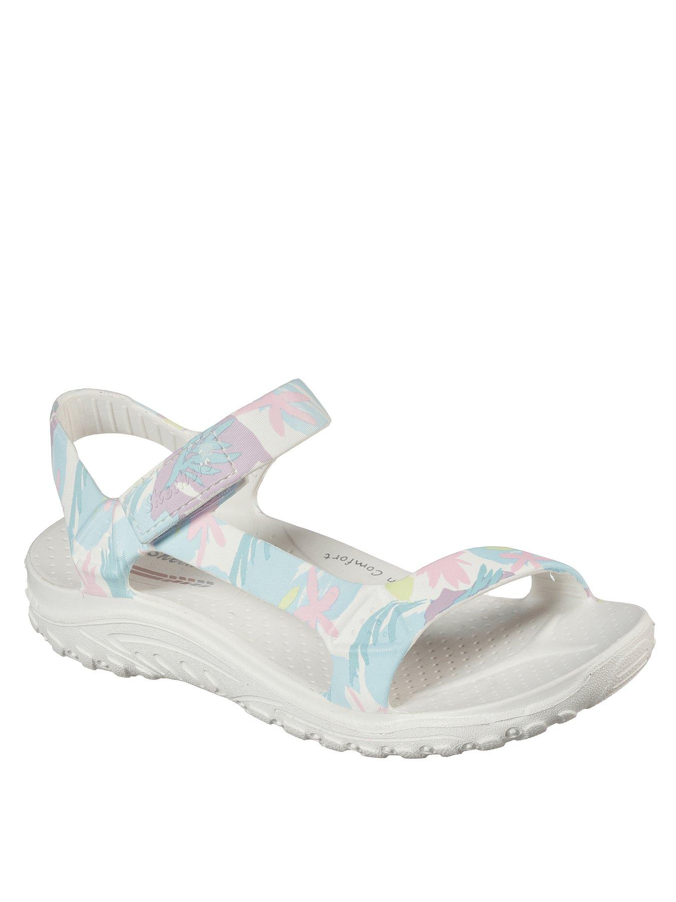 White on sale skechers sandals