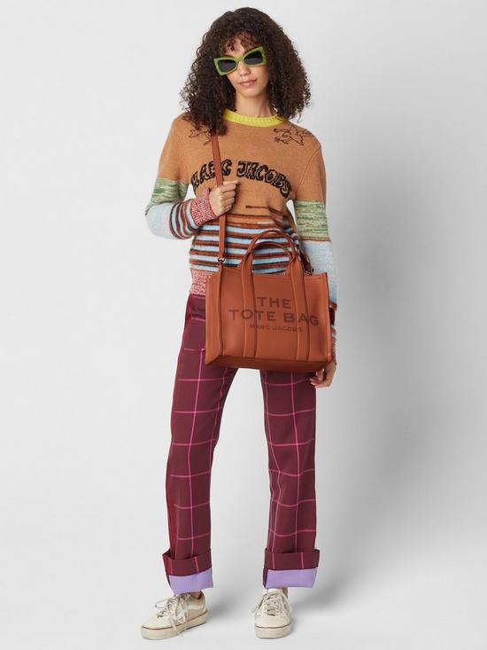 stillFront image of marc-jacobs-the-small-leather-tote-bag--nbspbrown