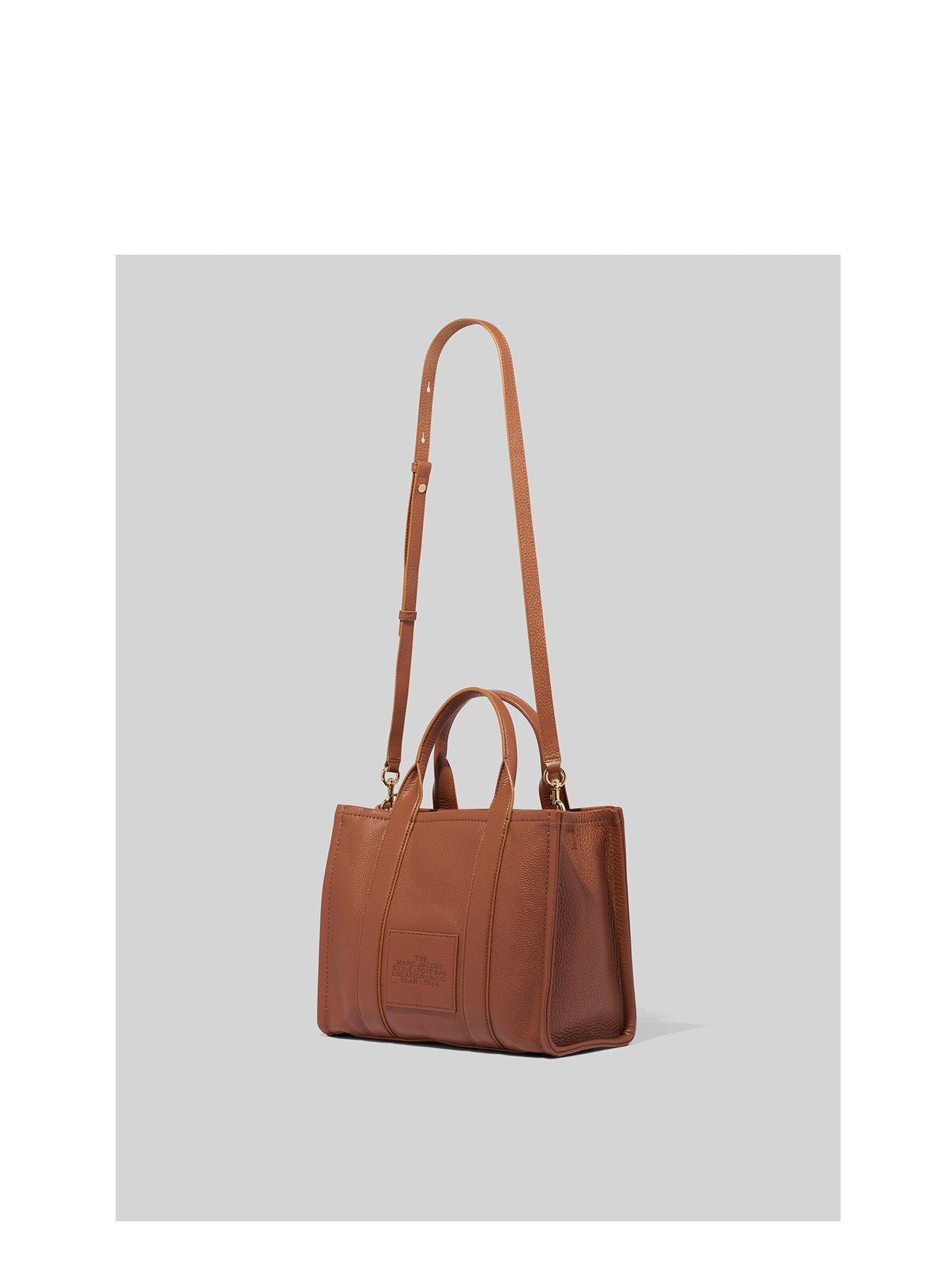 The Large Leather Tote Bag in Brown - Marc Jacobs