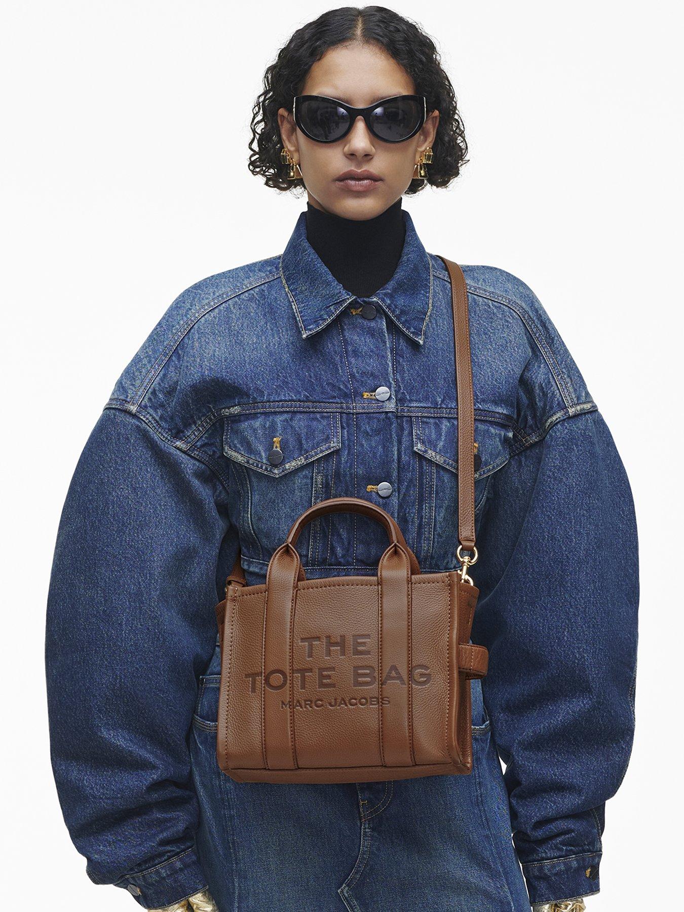 Leather mini online tote