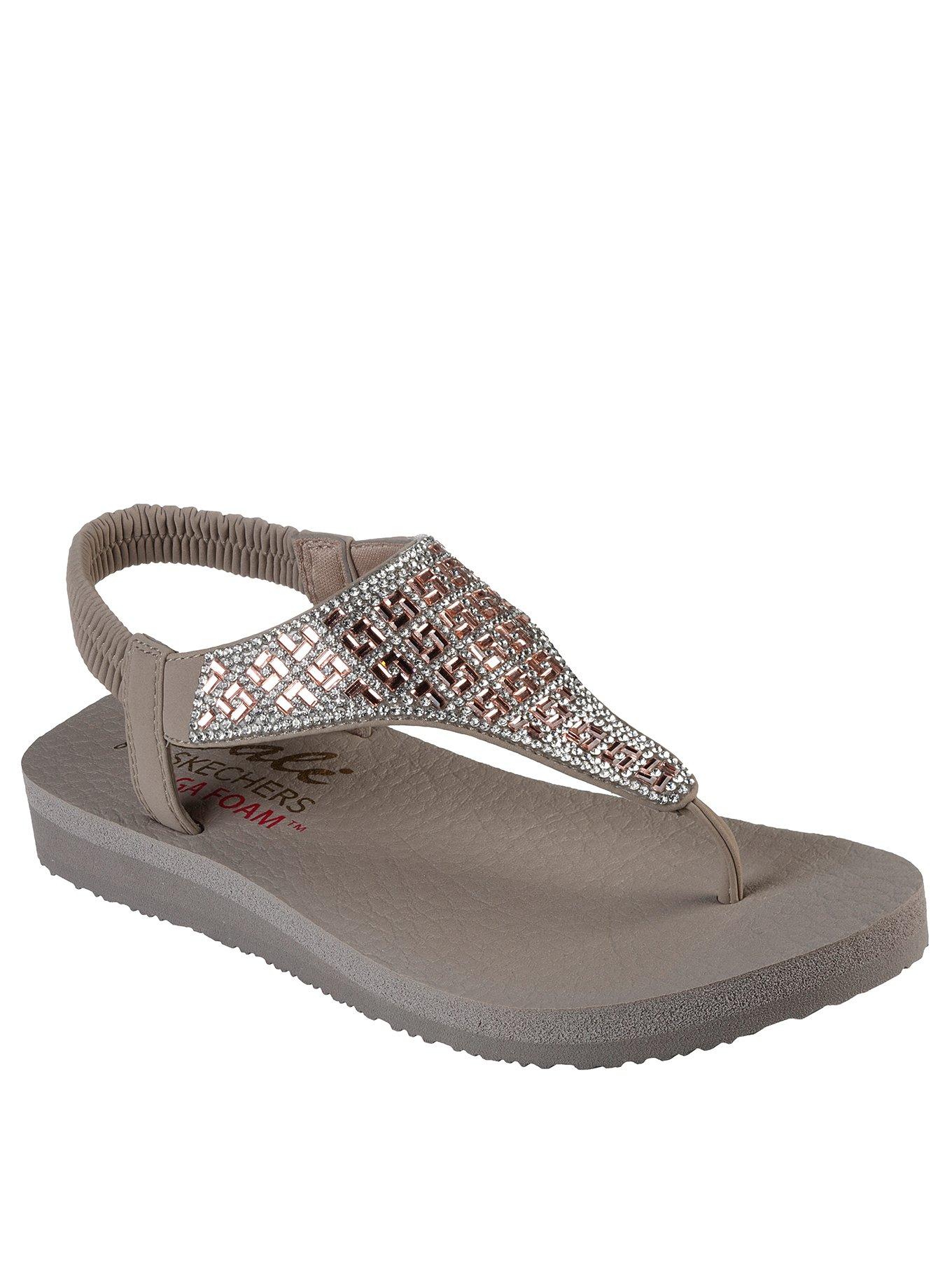  Skechers Women's Meditation-Love Letter Flip-Flop, Grey, 5