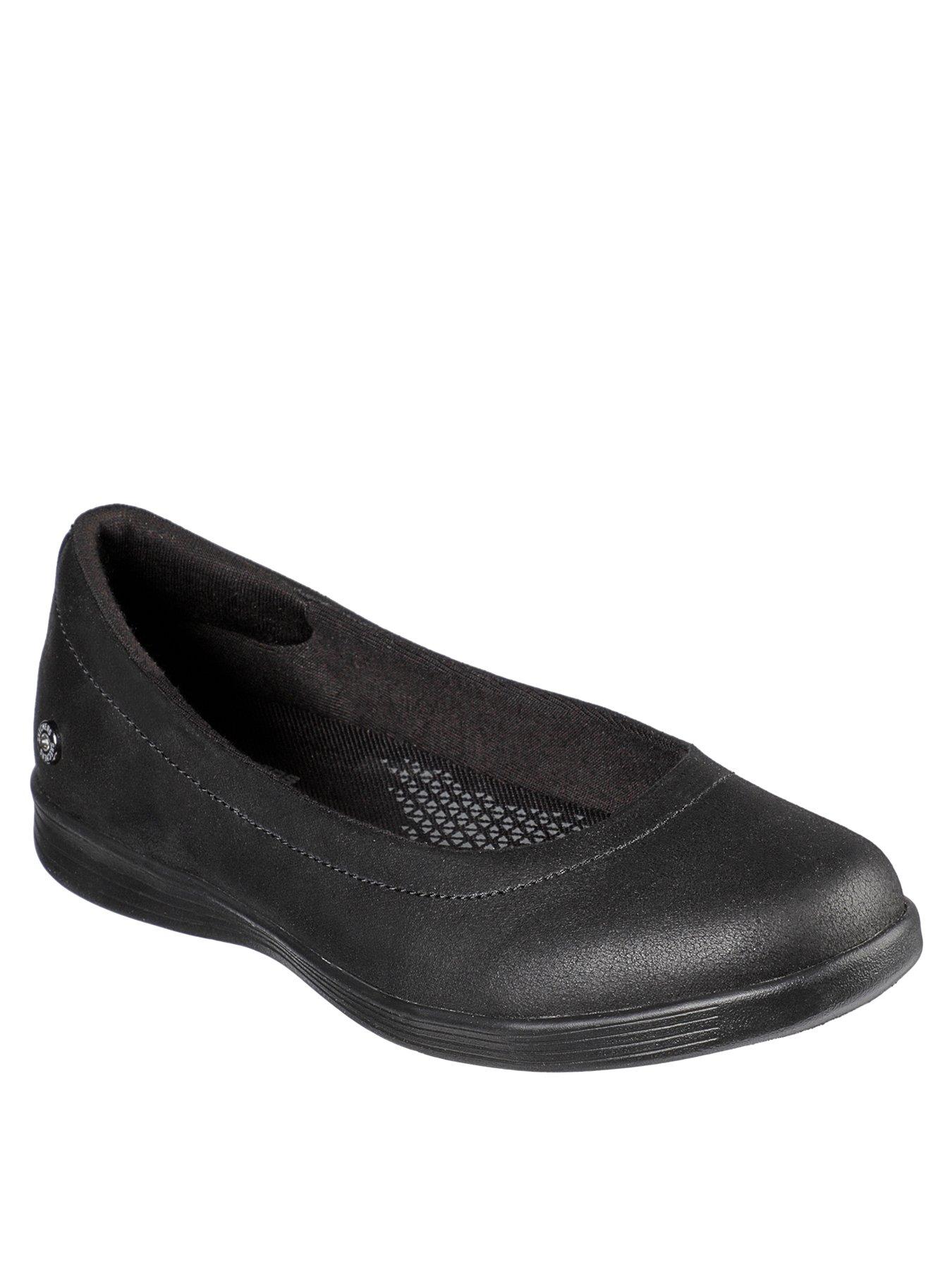 Skechers womens deals black leather shoes