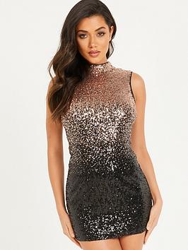 quiz-ombre-sequin-backless-dress