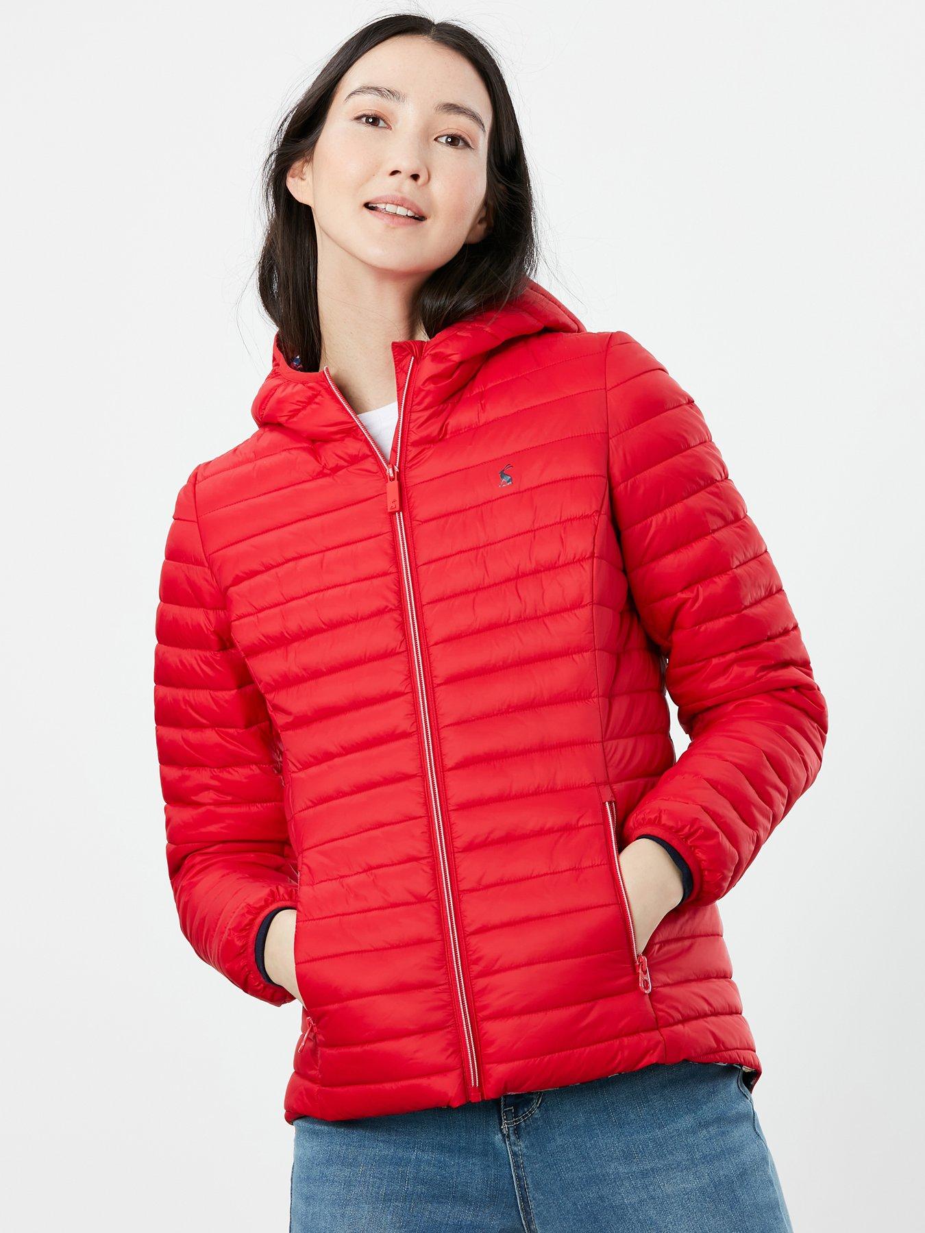 Women Snug Packable Water Resistant Jacket - Red