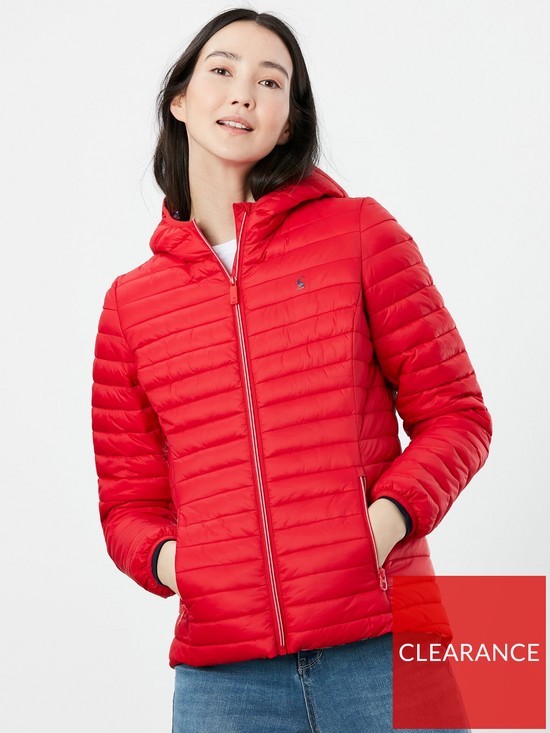 front image of joules-snug-packable-water-resistant-jacket-red