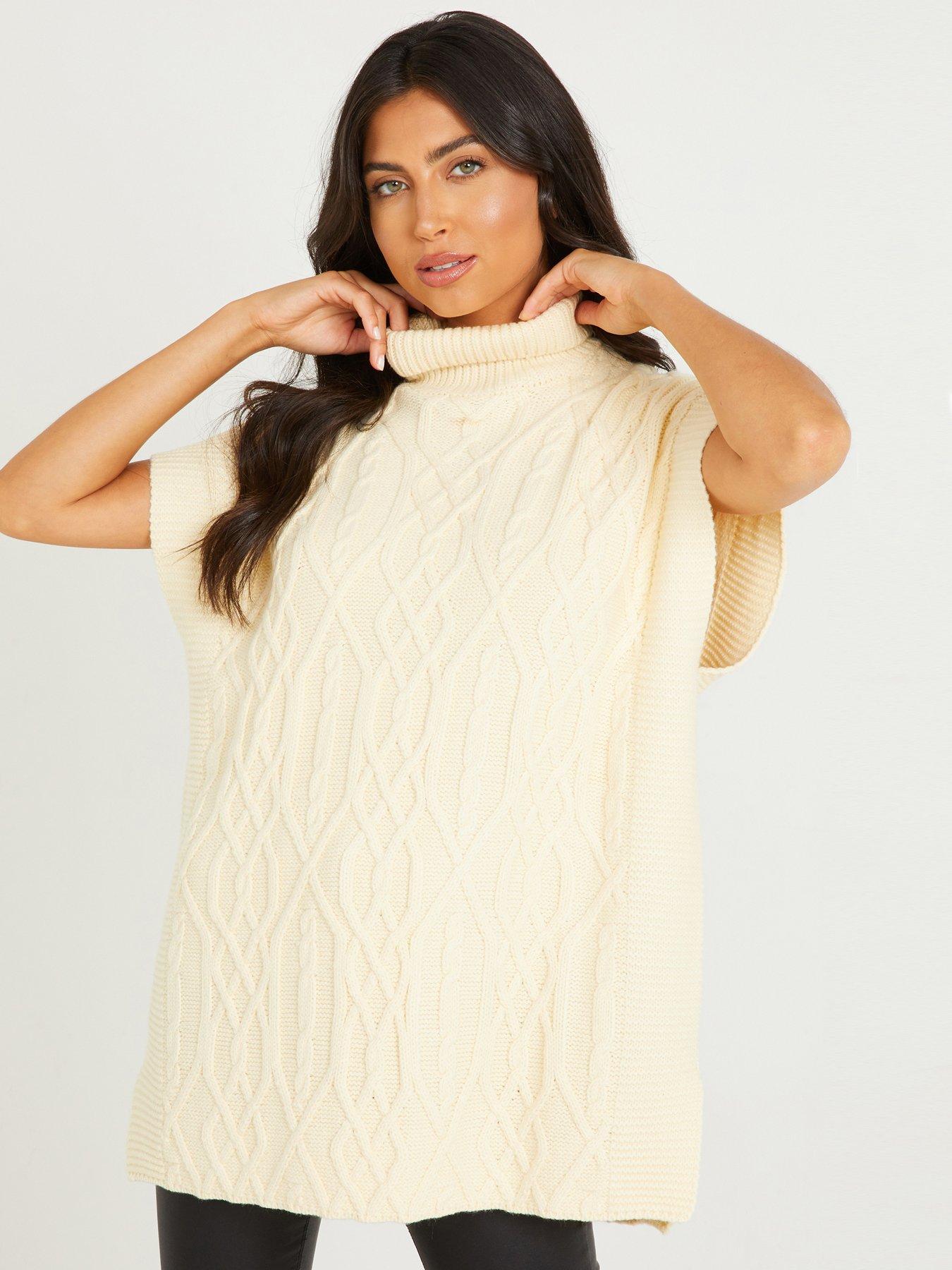  Cable Knit Short Sleeve Jumper