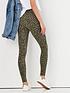  image of joules-ebba-leopard-print-leggings-olive-green