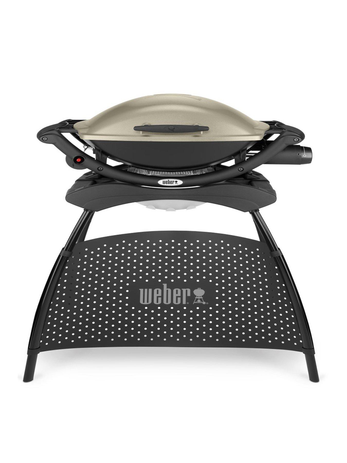 Product photograph of Weber Q 2000 Gas Barbeque With Stand - Titanium from very.co.uk