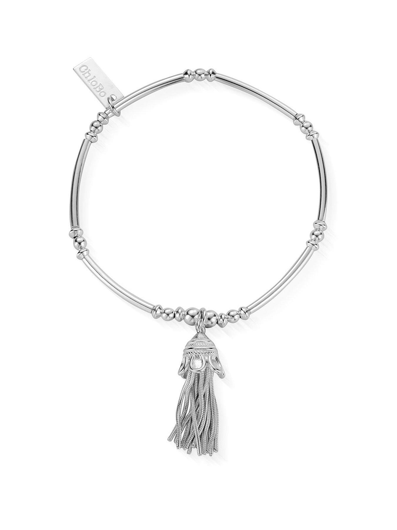 Product photograph of Chlobo Didi Tassel Bracelet 925 Sterling Silver from very.co.uk