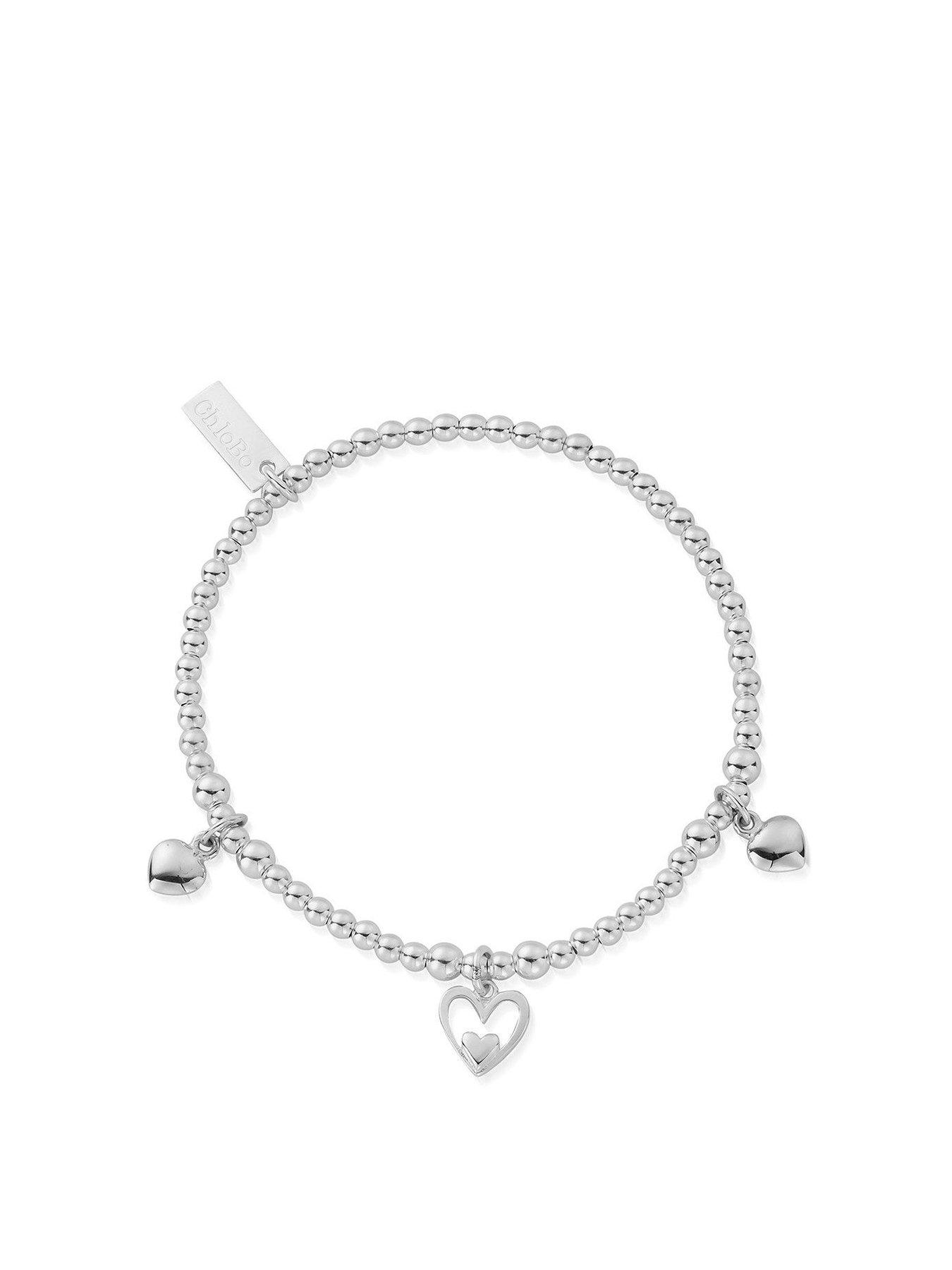 ChloBo Triple Heart Bracelet 925 Sterling Silver