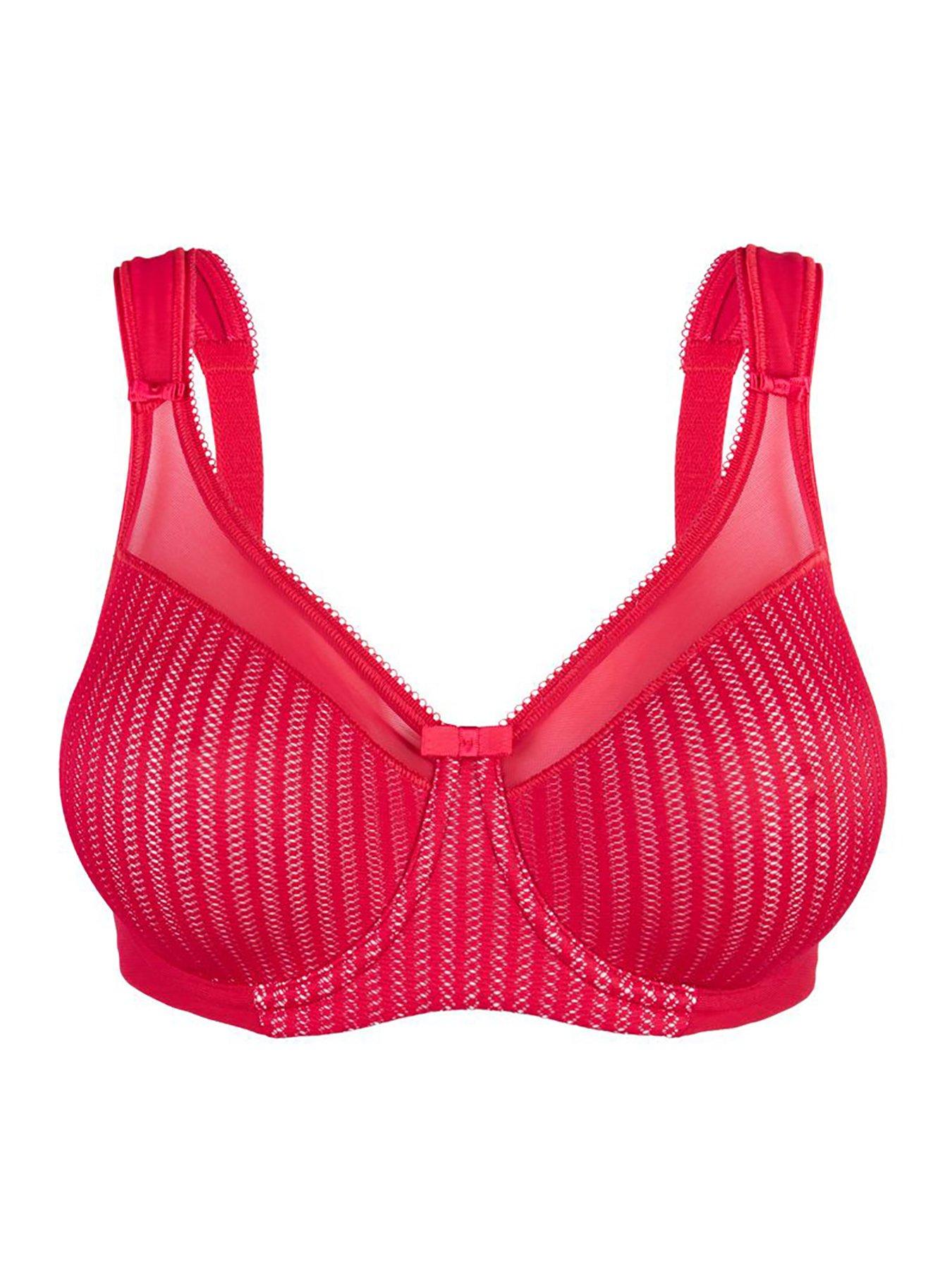 Berlei Jacquard Underwired Smoothing Minimiser Bra - Red | Very.co.uk