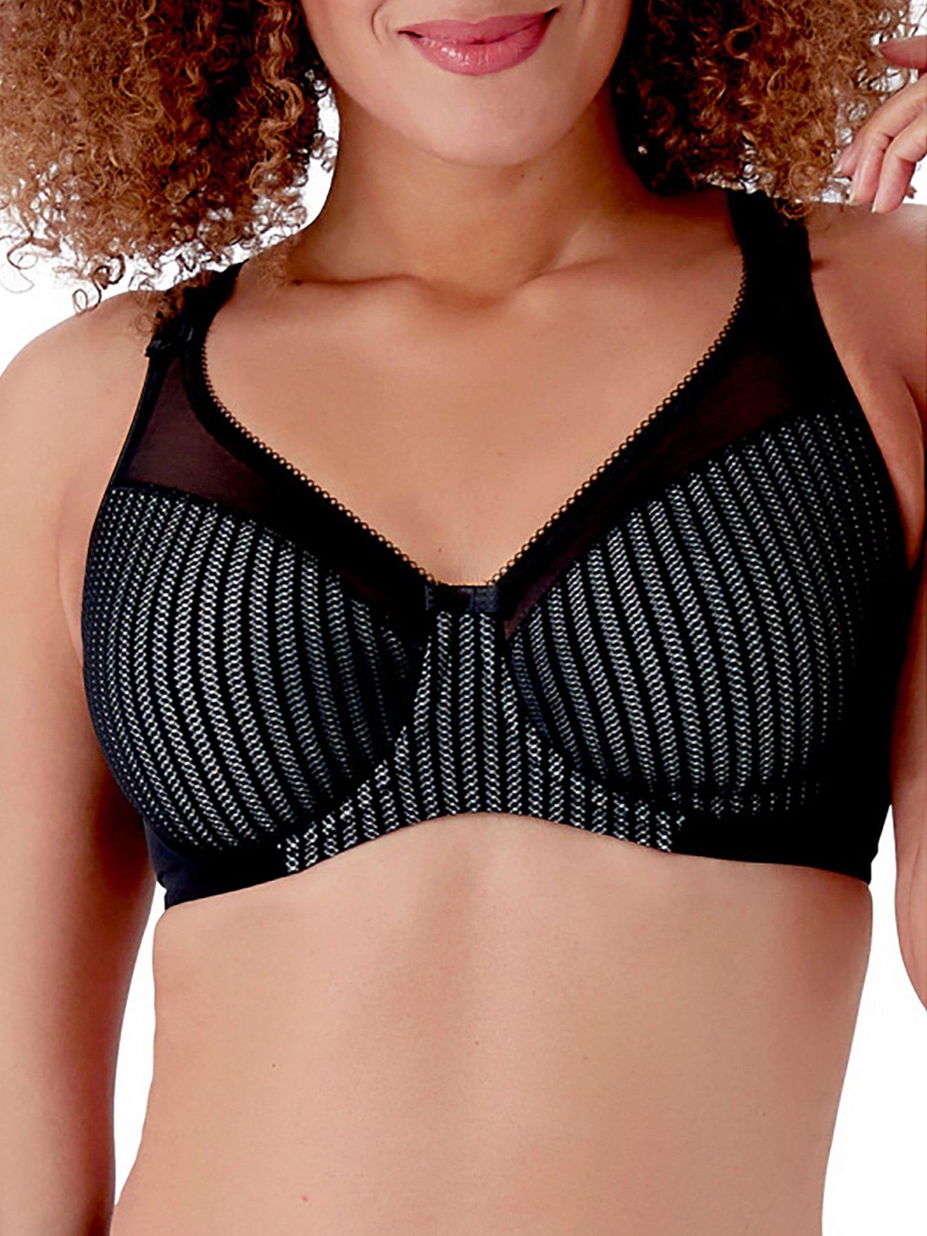 undefined Jacquard Underwired Smoothing Minimiser Bra - Black/Grey