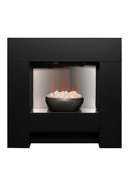 Product photograph of Adam Fires Fireplaces Adam Cubist Electric Fireplace Suite - Black from very.co.uk