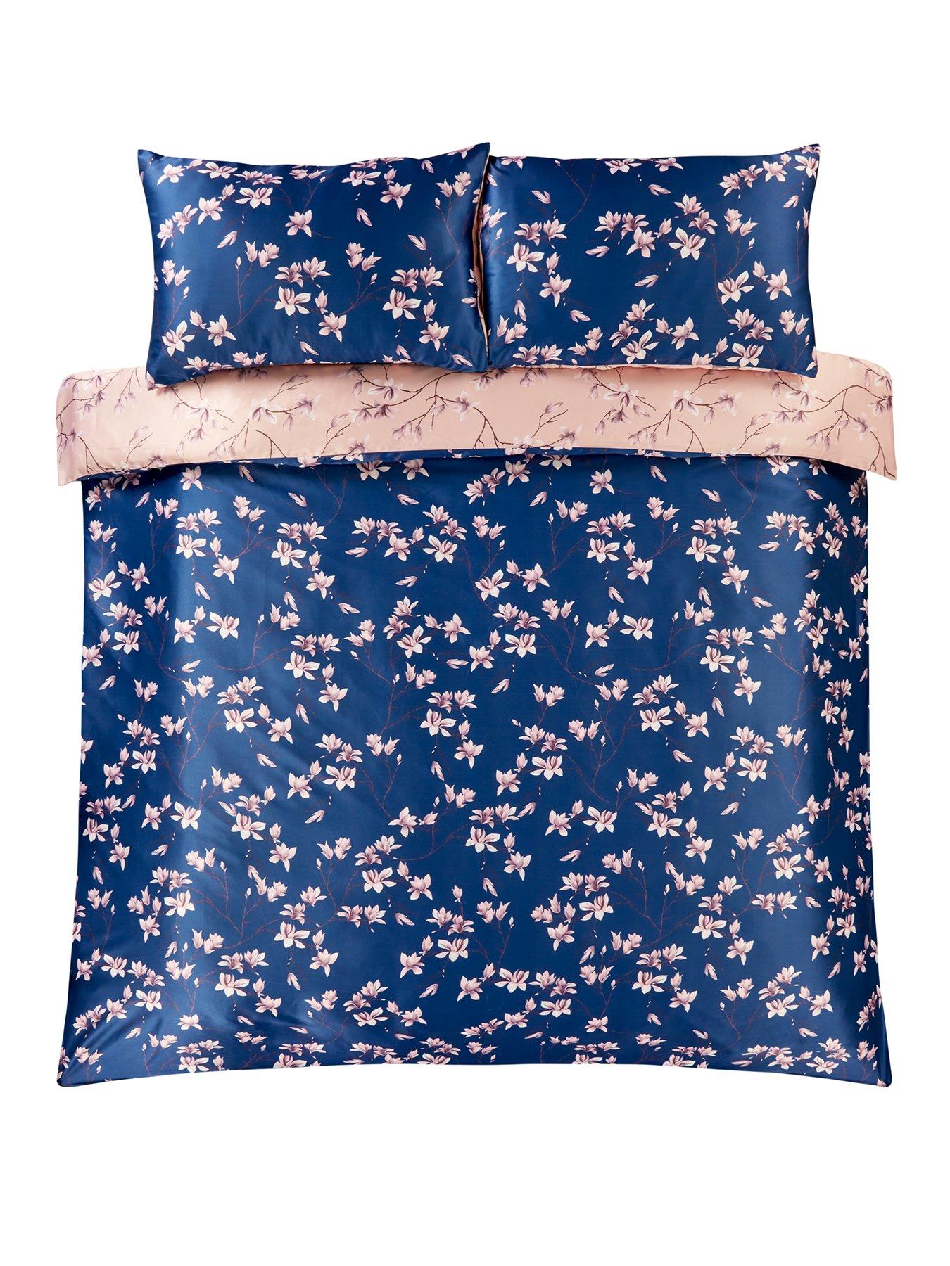Magnolia Digital Print Reversible Sateen Duvet Cover Set very.co.uk