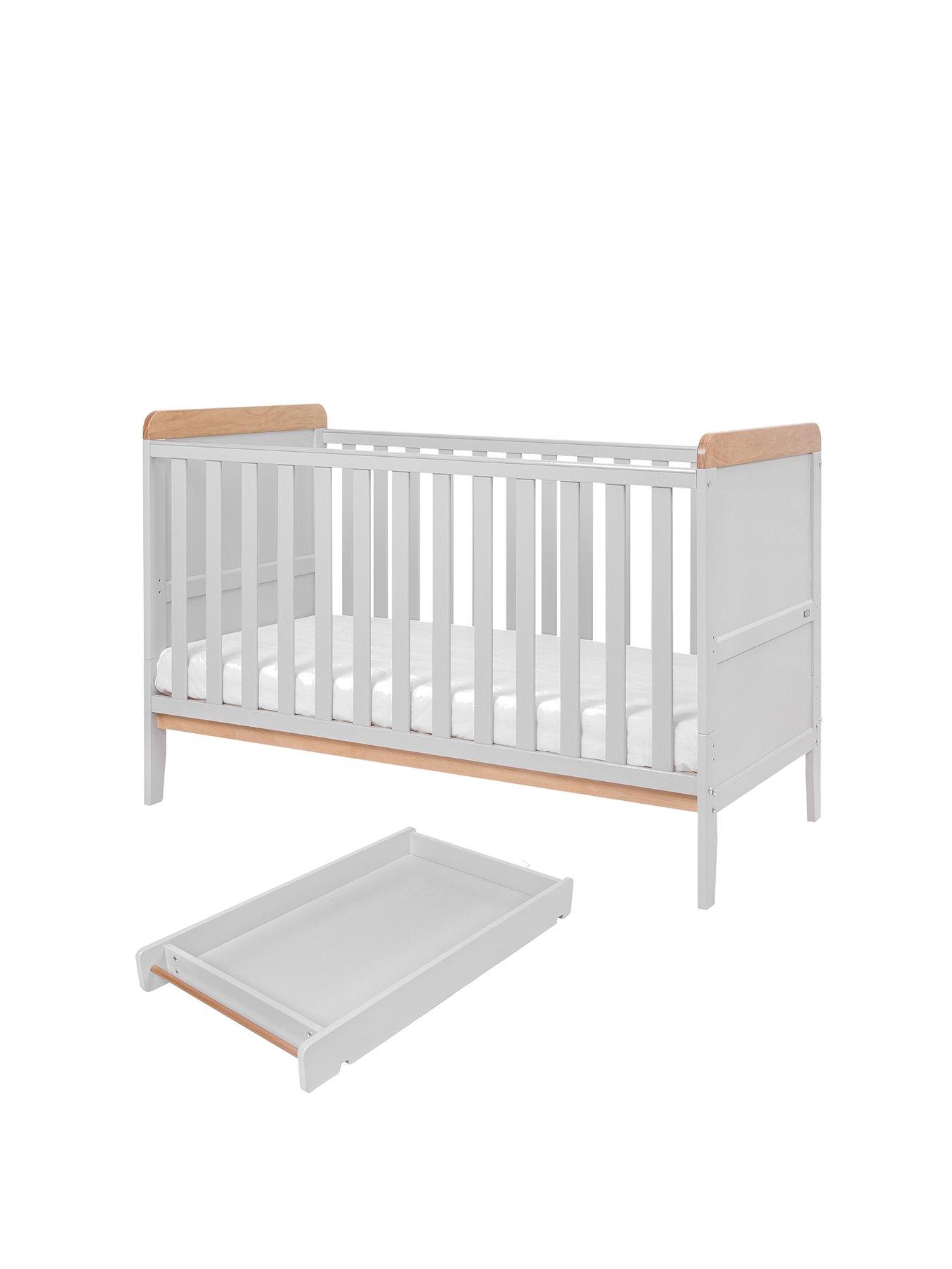 Tutti Bambini Rio Cot Bed with Cot Top Changer & Mattress Dove Grey