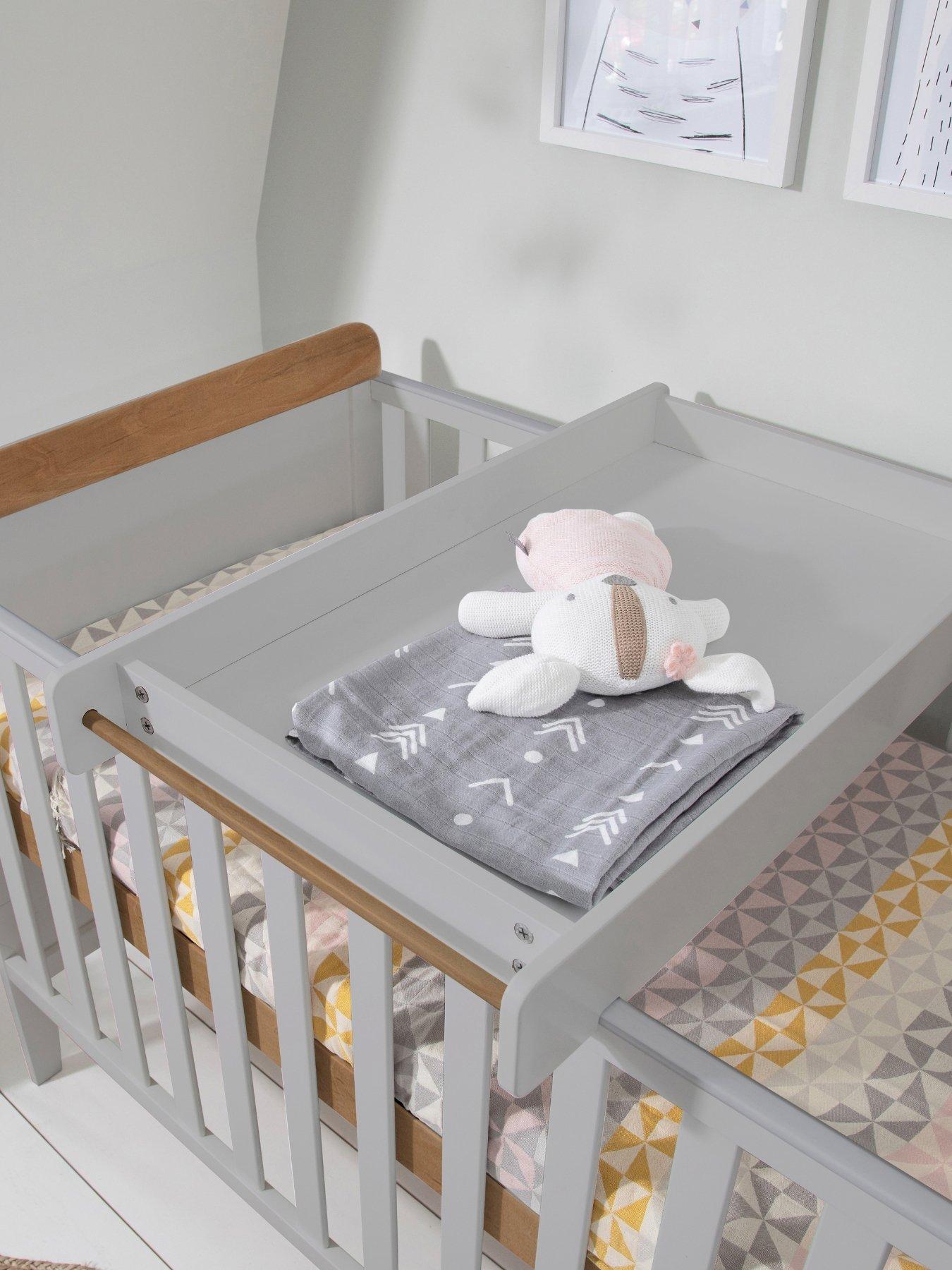 Image 4 of 6 of Tutti Bambini Rio Cot Bed with Cot Top Changer & Mattress - Dove Grey/Oak