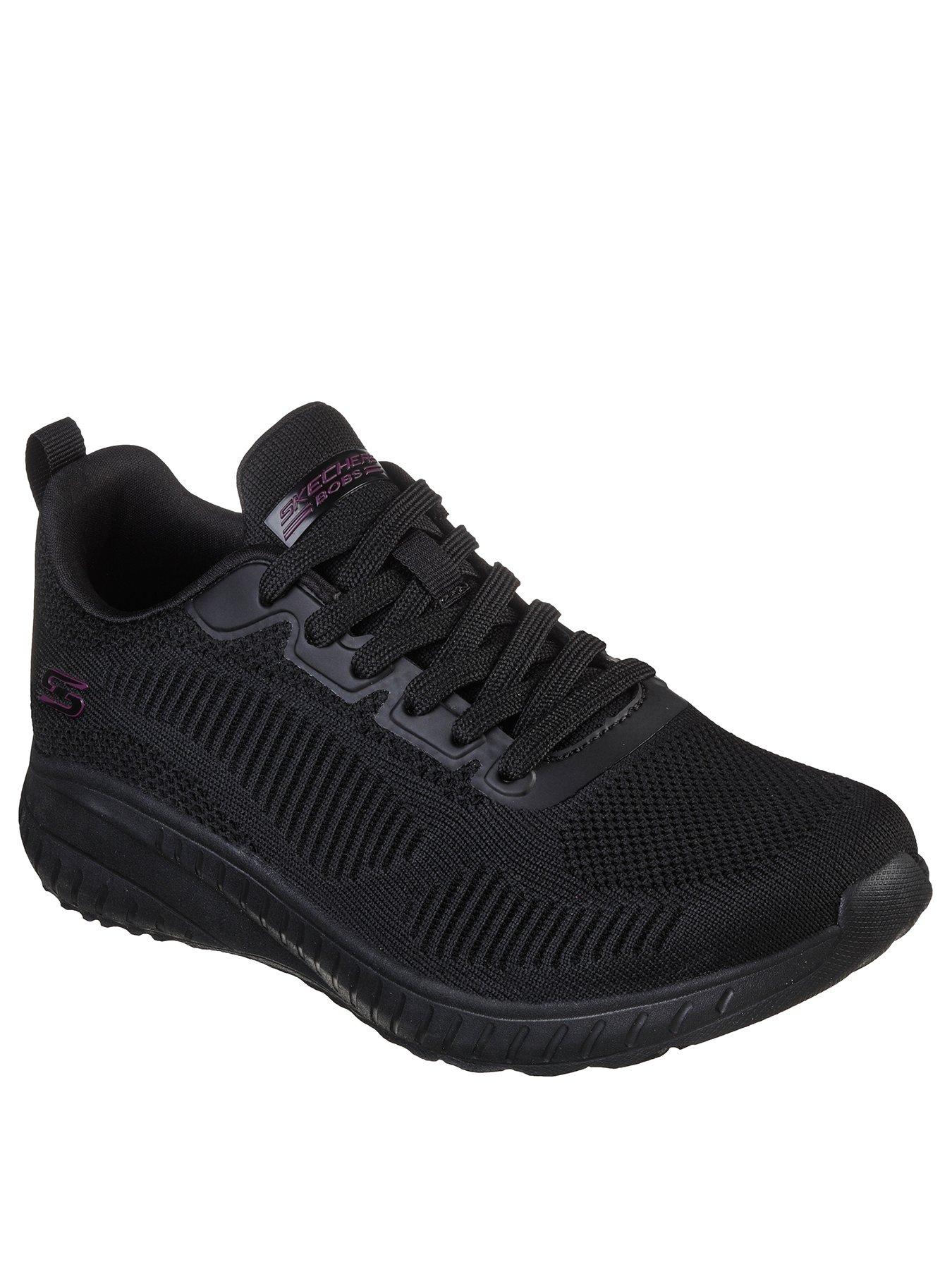 Black best sale shoes sketchers