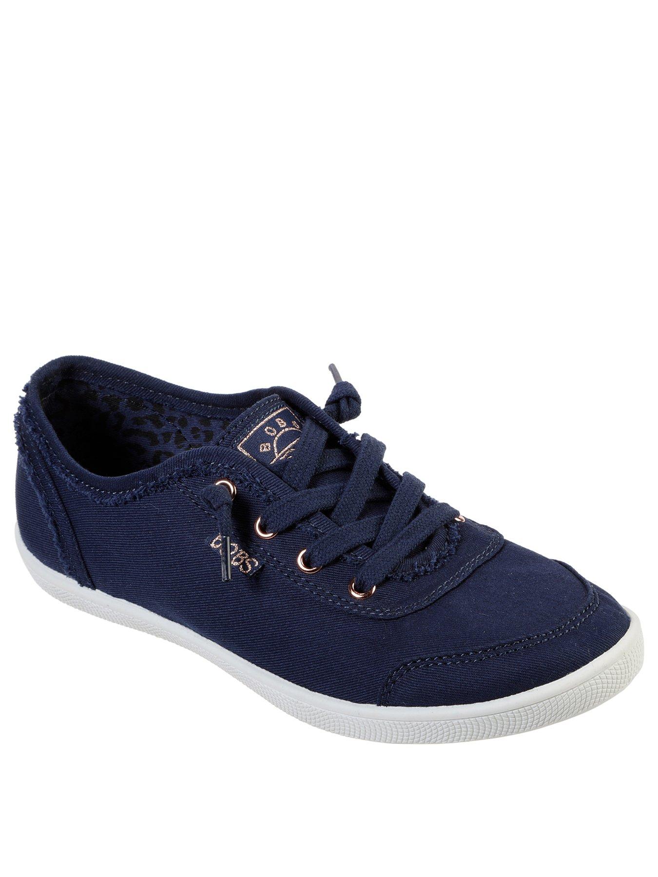 undefined Bobs B Cute Slip On Faux Lace Trainer - Navy Canvas