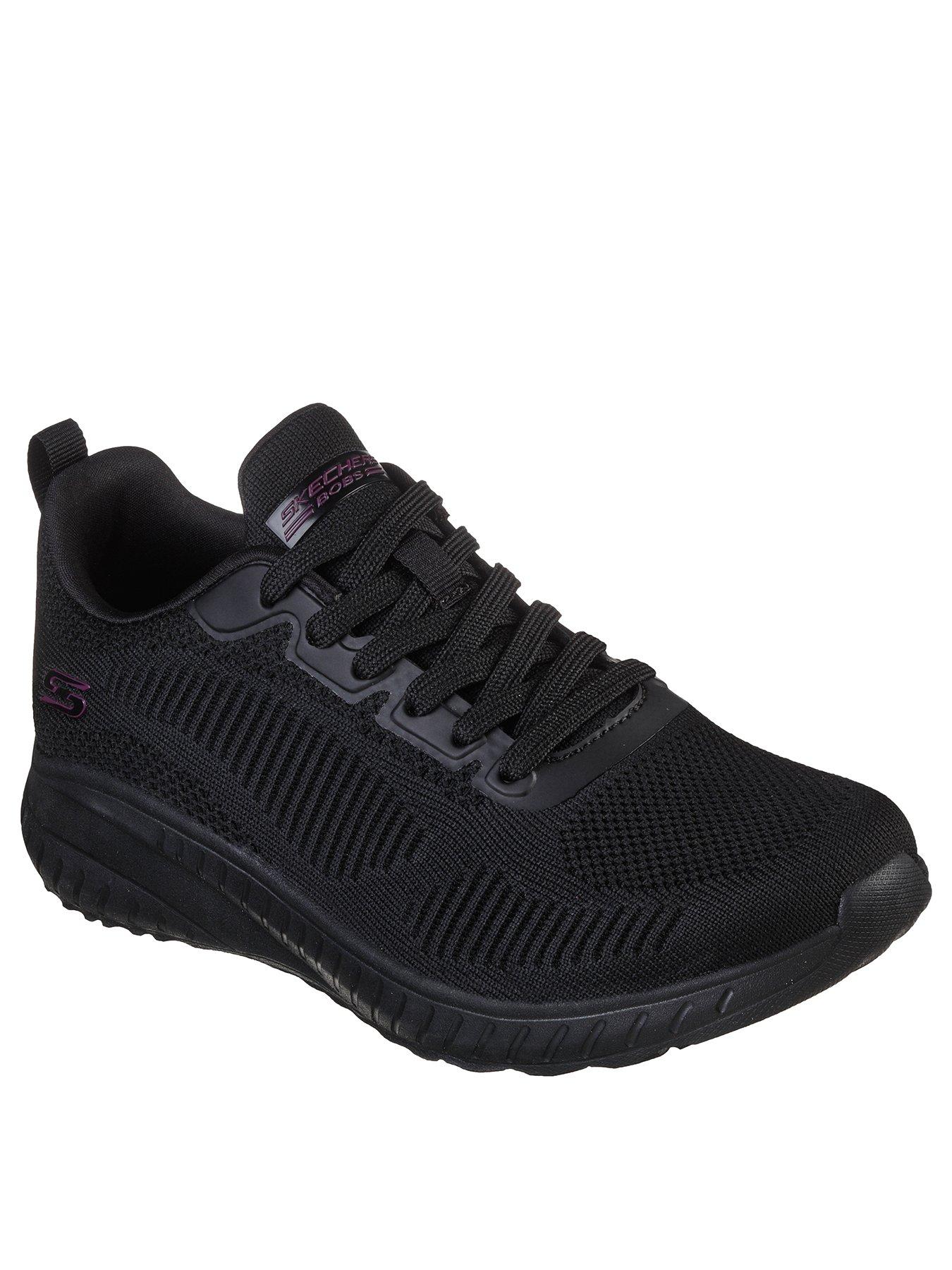 Image 1 of 4 of Skechers Bobs Squad Chaos Knitted Trainer - Black