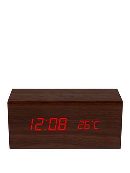 Product photograph of Precision Wood Effect Bedside Alarm Clock from very.co.uk