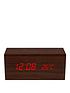  image of precision-wood-effect-bedside-alarm-clock